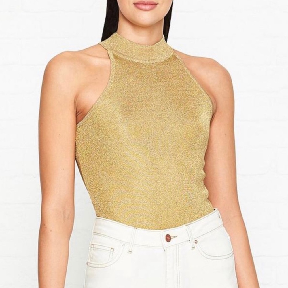 Zendaya x Tommy Hilfiger gold bodysuit